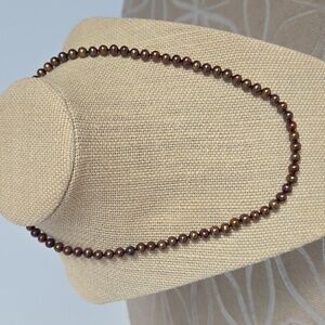 Brown Freshwater Pearl Necklace, 5mm